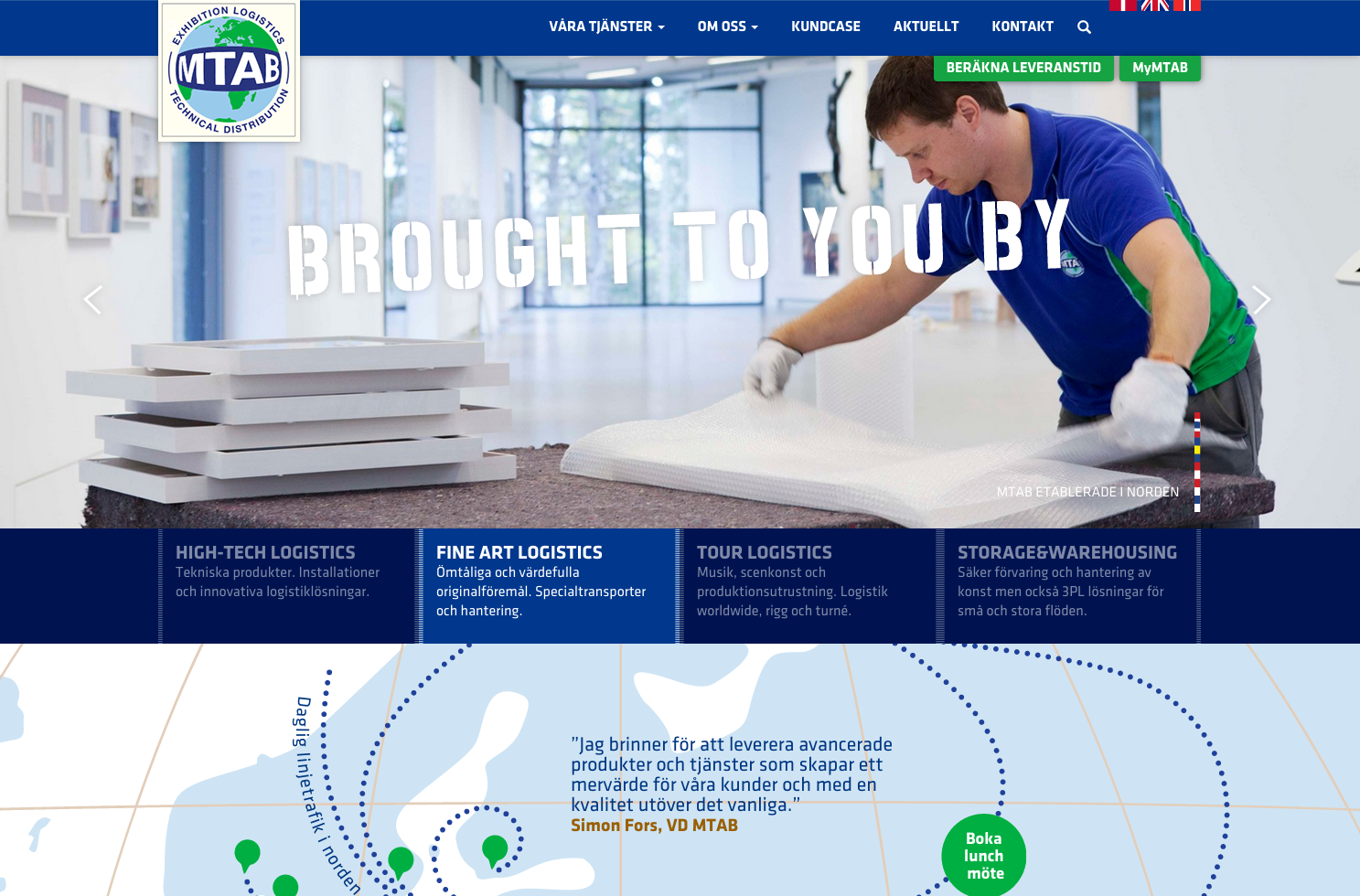 Transportföretaget MTABs nya hemsida